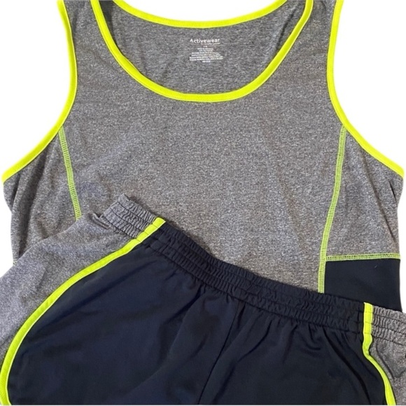 Active Wear• Athletic Set• Gray/Black/Neon - Picture 1 of 4